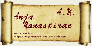 Anja Manastirac vizit kartica